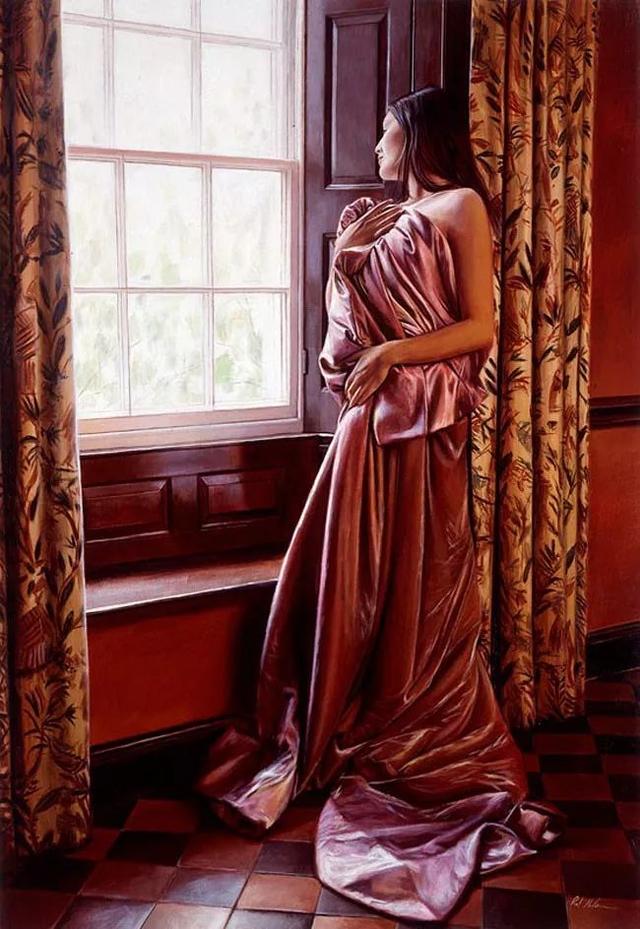欲遮还露——英国艺术家宛如高清照片般的女体油画