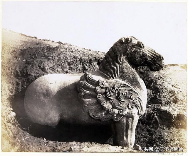 1914年咸阳乾陵凄凉破败老照片，附古今对比图