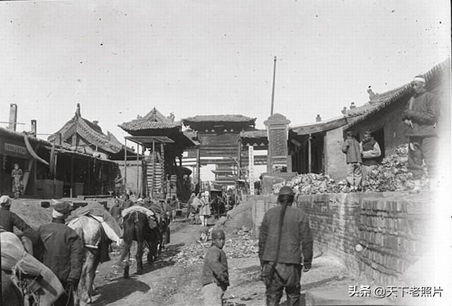 1907年山西大同老照片 百年前的大同城墙鼓楼文庙及街景