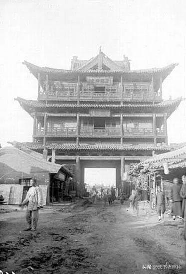 1907年山西大同老照片 百年前的大同城墙鼓楼文庙及街景