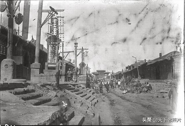 1907年山西大同老照片 百年前的大同城墙鼓楼文庙及街景