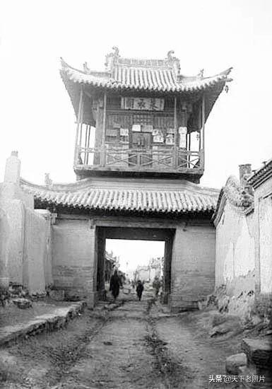 1907年山西大同老照片 百年前的大同城墙鼓楼文庙及街景