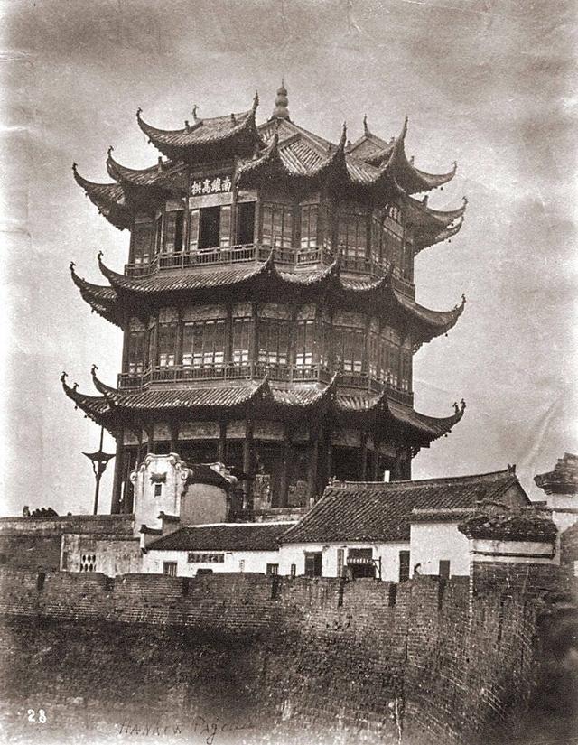 1874年武汉黄鹤楼真迹老照片，建于三国223年，毁于光绪1884年