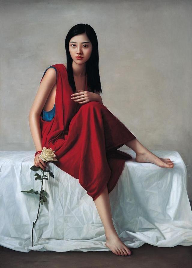 这些油画中的东方女孩柔和细腻，太漂亮了！
