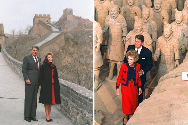 1984年，里根在西安拍了拍兵马俑，媒体报道：总统拍中国的马屁