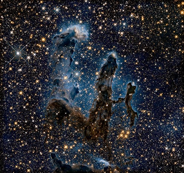 星空需要美颜吗？看哈勃最经典的天文照片“创生之柱”的色彩变化