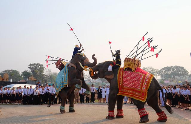 1592年，泰王骑一头发情大象冲入敌阵被围，后来这天成泰国建军节