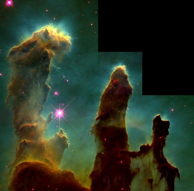 星空需要美颜吗？看哈勃最经典的天文照片“创生之柱”的色彩变化