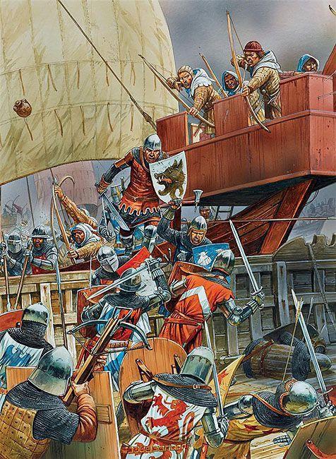 在没有火炮之前，中世纪战船是如何在海上作战的？