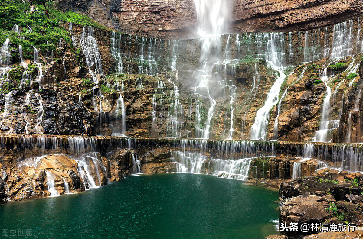 河南新晋升的5A景区，有170米大瀑布，夏天戏水避暑极佳