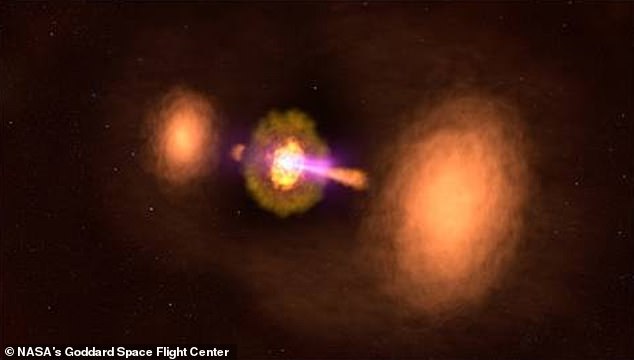 5亿光年外现奇异天象，10亿太阳质量黑洞喷流像巨大X翼战机