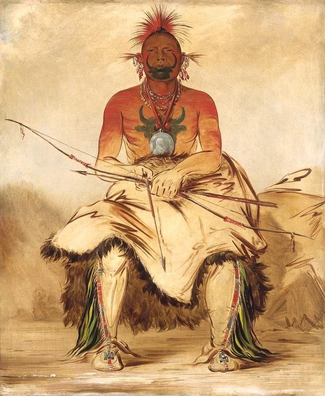 美国画家George Catlin：土著人的肖像画艺术作品