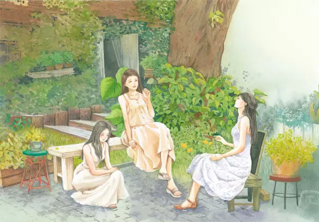 记忆中的夏天，韩国插画师的艺术作品