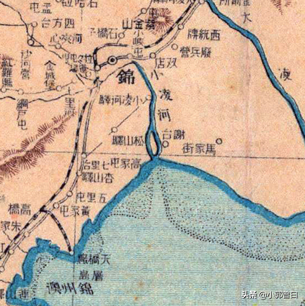 1928年镜头下的锦州：矗立在城中的广济寺塔，秋日里的小凌河