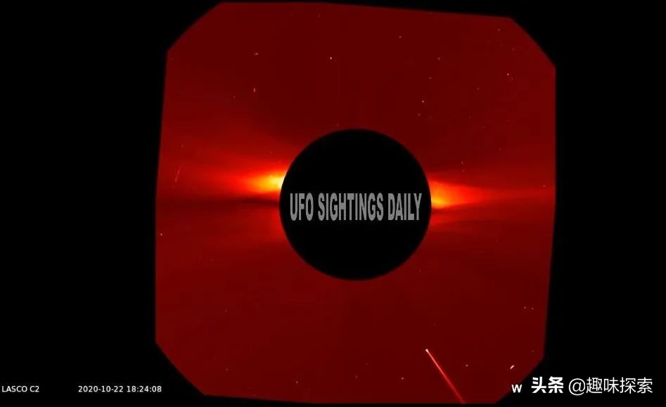 SOHO照片：太阳吹出喇叭状物质中现“L”状不明物，是什么？