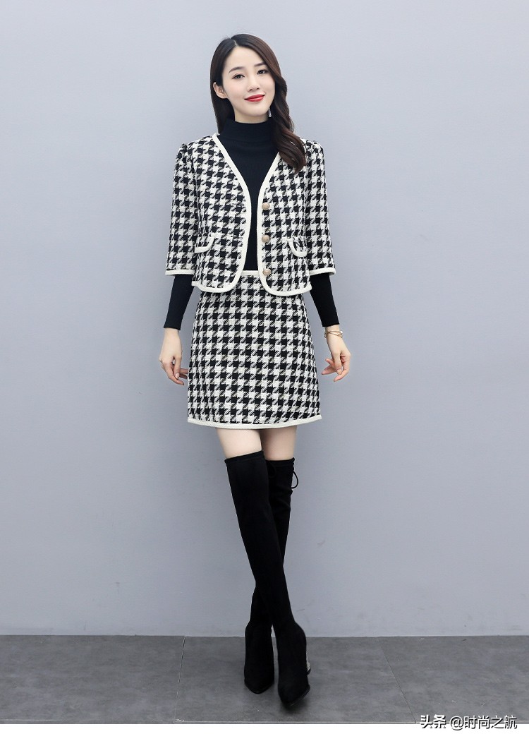 30套秋冬季“少女裙”两件套装，端庄优雅又显年轻