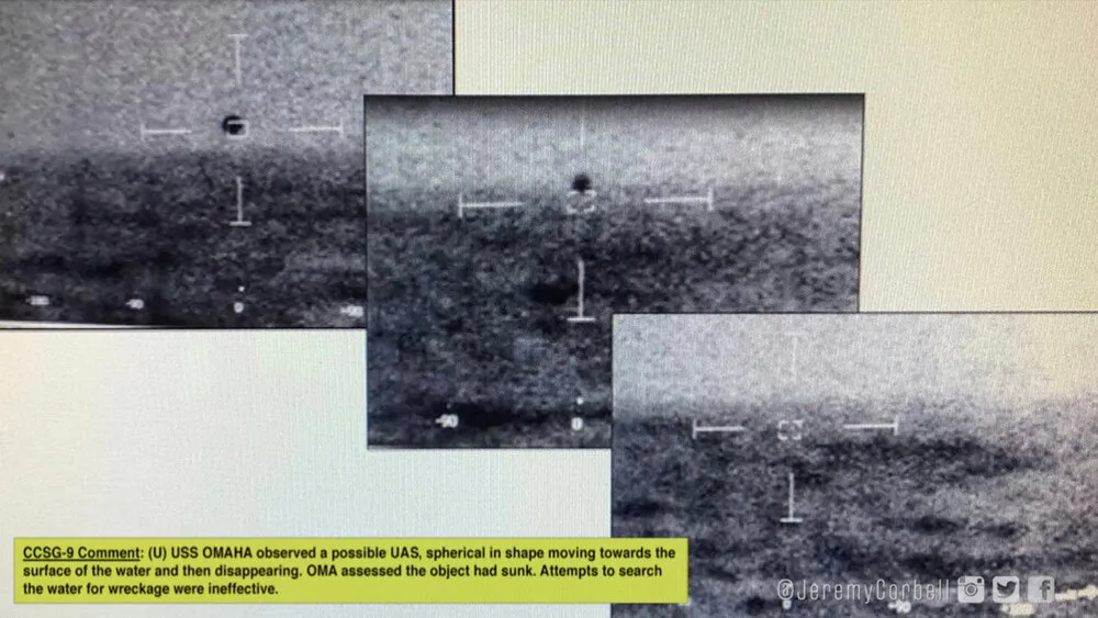 美国海军情报局内部机密通报 披露的有关UFO视频和照片