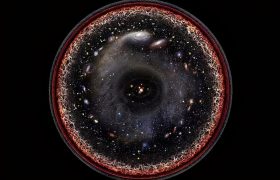 如果将银河系缩小到电子般大小，那时宇宙有多大呢？
