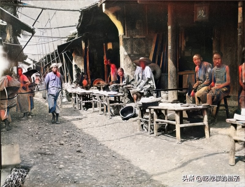 老照片：外国人拍摄的1917年的四川绵阳，充满画意诗情的蜀中古城