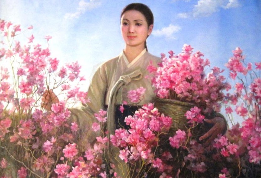 朝鲜艺术家笔下的美女油画，同样风情万种