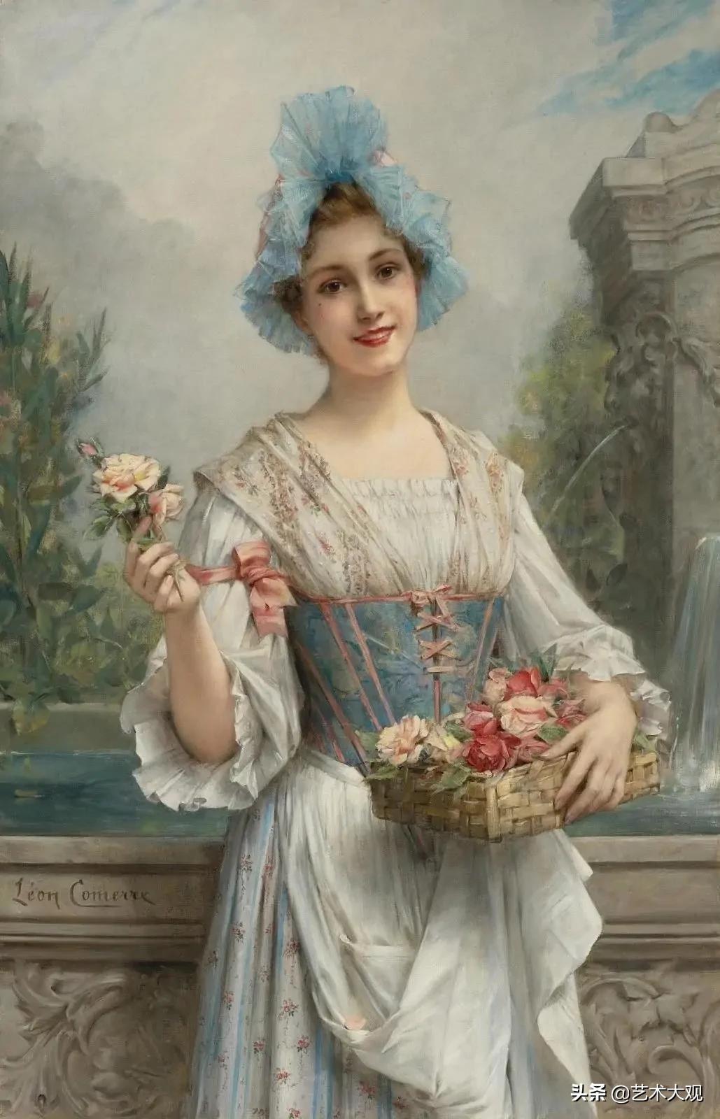 绝世佳人 | 十九世纪法国学院派画家莱昂人物油画作品欣赏