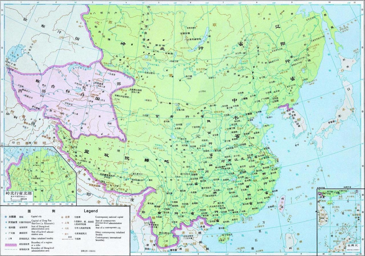 中国历史上丧失领土最多的四个朝代——唐元明清