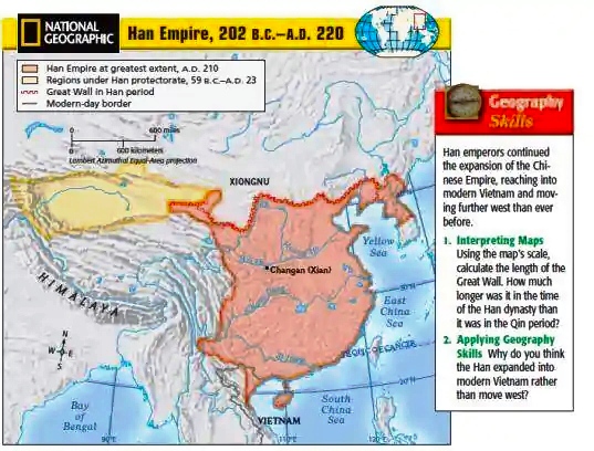 国内国外，不同版本的汉朝疆域图