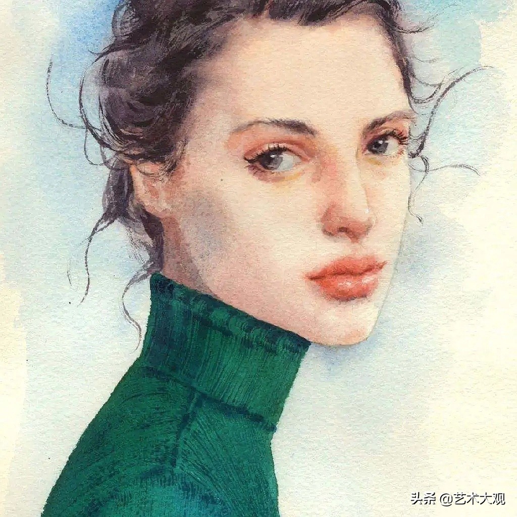 好看的肖像水彩手绘90后网络知名画家张雷雷人物作品专辑