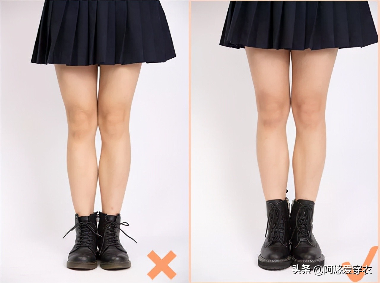 同样是马丁靴，配裙子和裤子的差别有多大？看这3组对比图你就懂