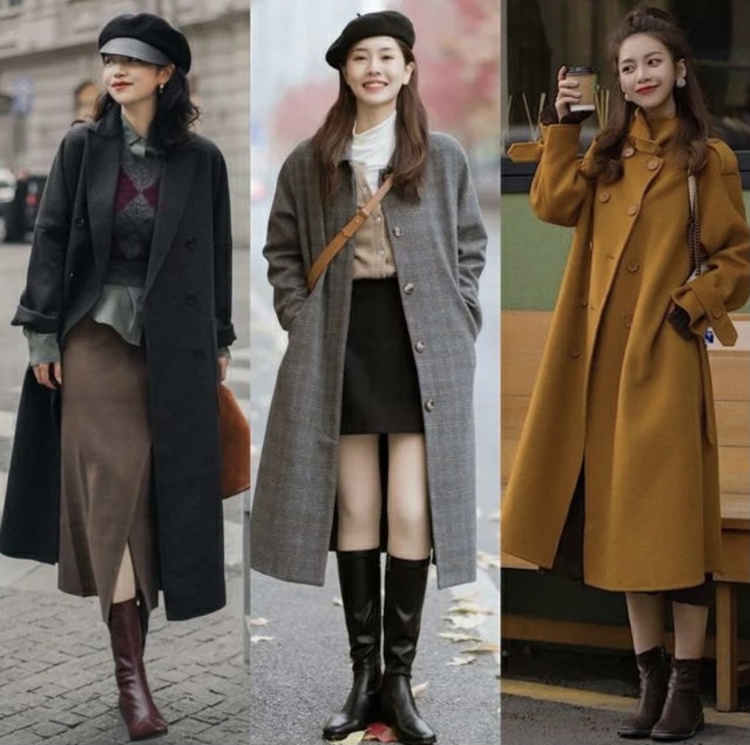 “大衣+靴子”，适合成熟女性的高级优雅风格，谁穿谁美