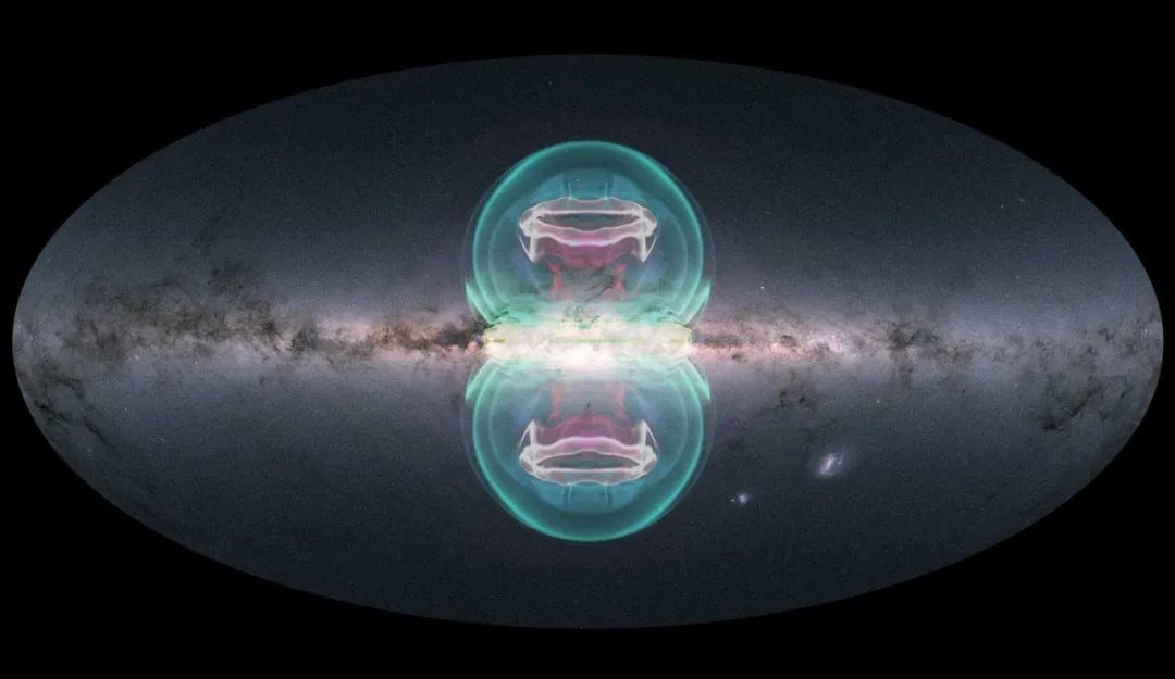 天文学家在银河系中心两侧发现一对巨大的能量泡