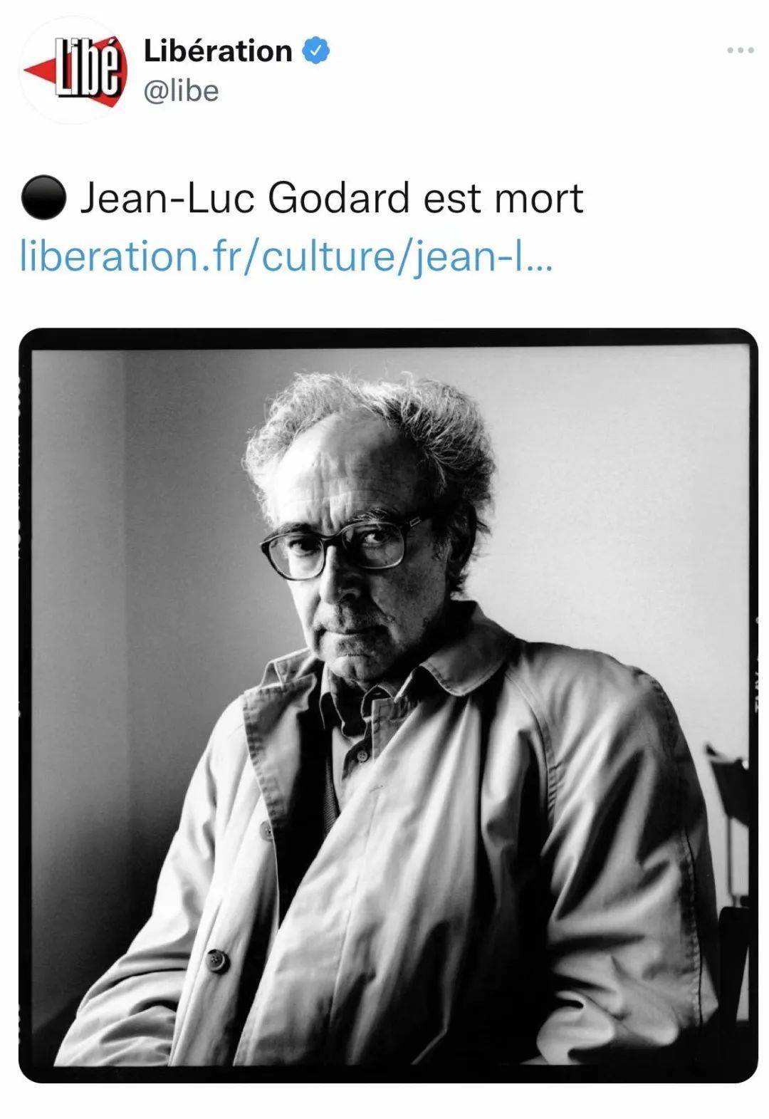 法国导演让-吕克·戈达尔去世，贾樟柯王小帅发文悼念