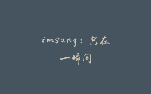 imsang：只在一瞬间