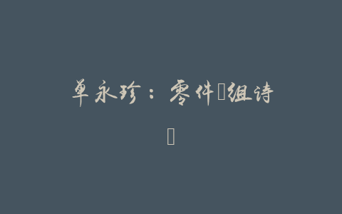 单永珍：零件（组诗）