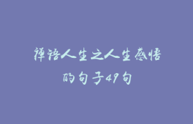 禅语人生之人生感悟的句子49句