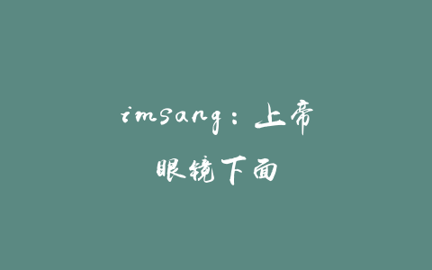 imsang：上帝眼镜下面