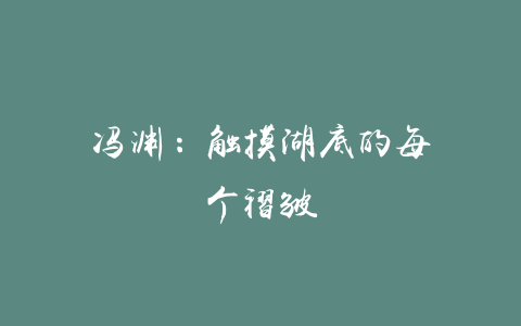 冯渊：触摸湖底的每个褶皱