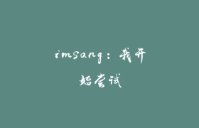 imsang：我开始尝试