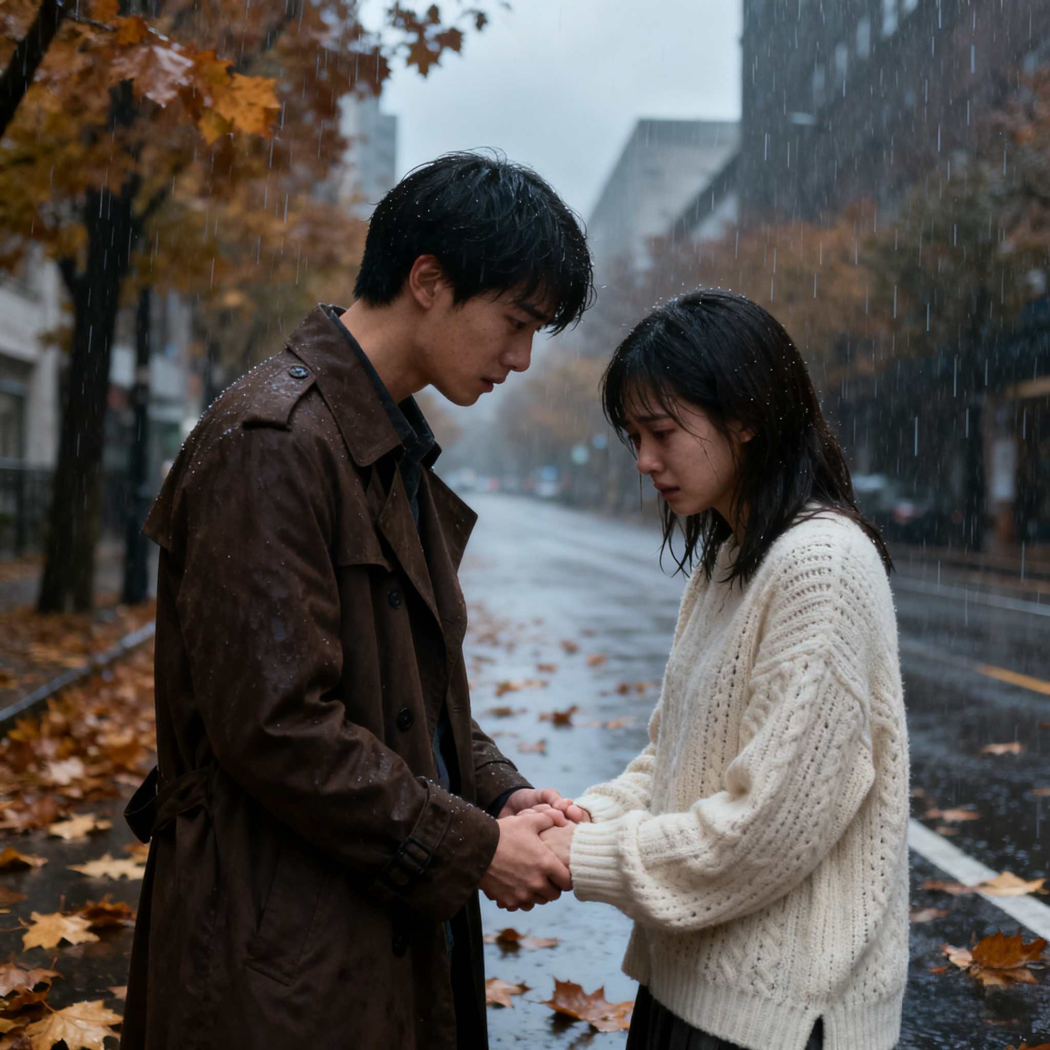 秋雨中的离别