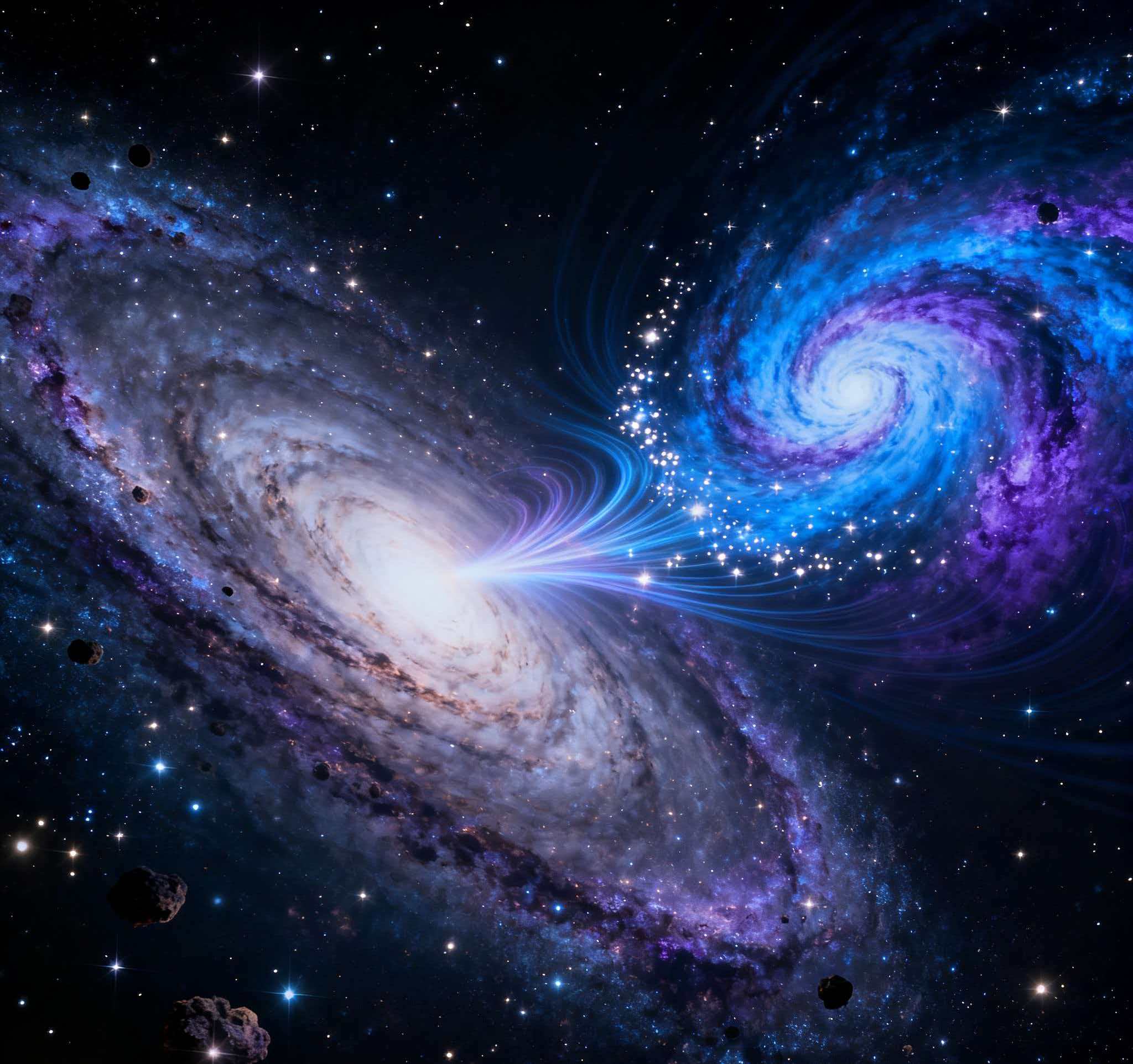 当银河系与仙女座星系相撞:一场四十亿年后的宇宙盛宴